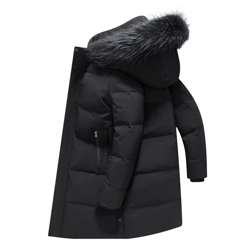 Winterjacke mit Fellimitat-Kapuze für Männer