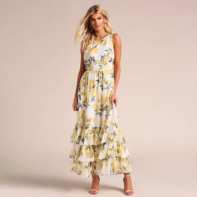 Margaret - ärmelloses Kleid mit Druck