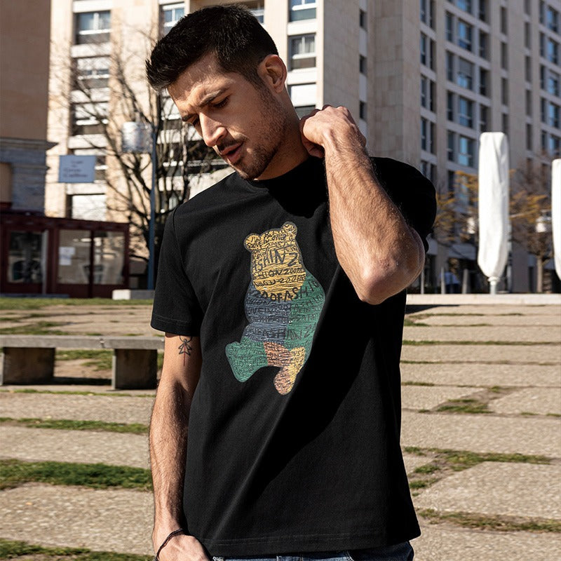 Herren T-Shirt aus Baumwolle mit grafischem Aufdruck, gerader Schnitt - Tomás