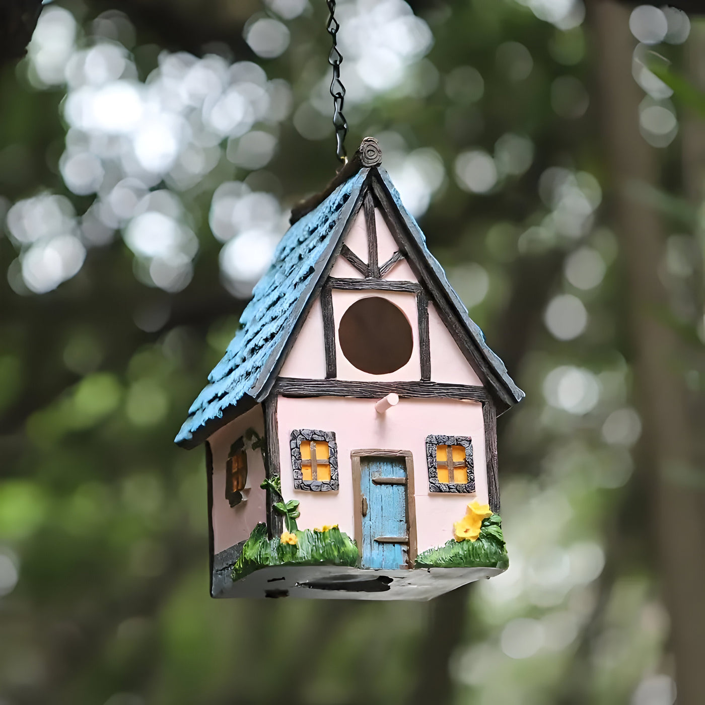 NestHaven Nest - Rustikales Garten Hängendes Vogelhaus