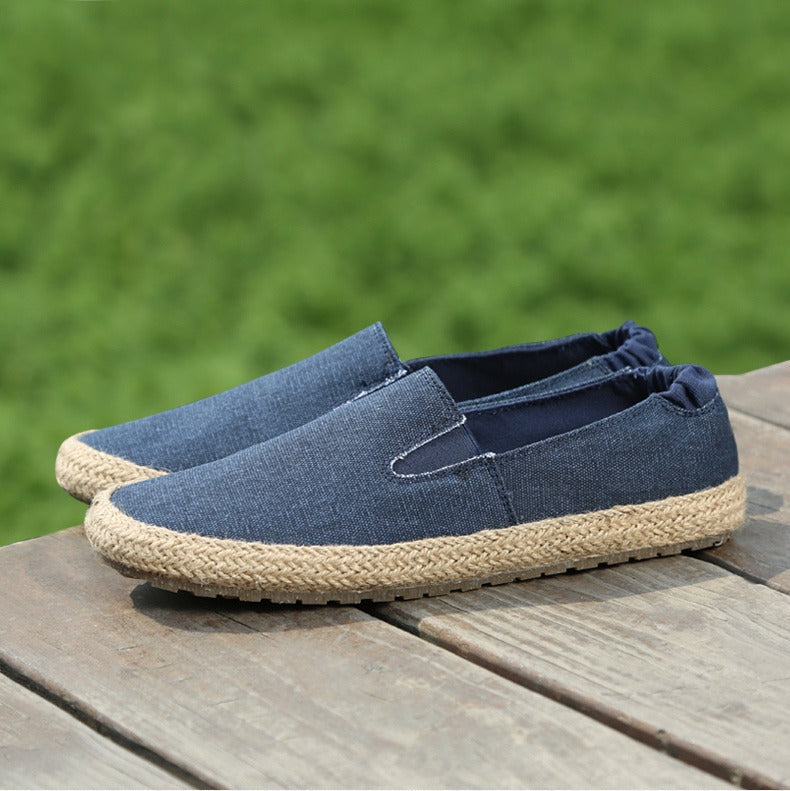 Atmungsaktive Herren-Espadrilles aus Canvas mit natürlicher Jutesohle - Olver
