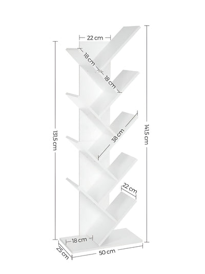 TreeStack Regal – 8-stufiges Holz-Bücherregal