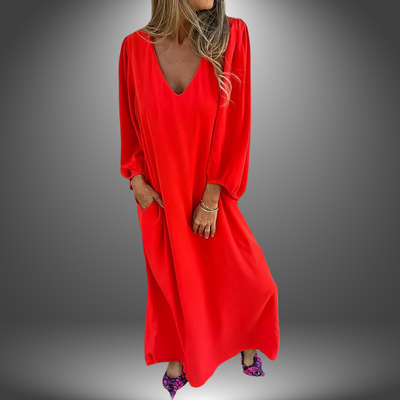 Dagmar©️ | Stilvolles handgefertigtes langes Kleid