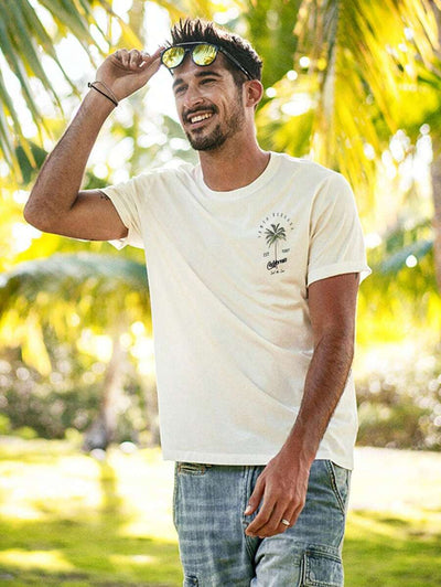 Ben – Herren T-Shirt Kokospalmen Sommer Rundhals Lässig