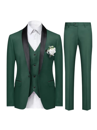 3-teiliges Slim Fit Anzug-Set für Business und Hochzeiten
