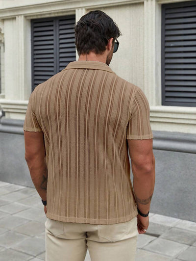 Linus – Herren Kurzarmhemd Einfarbig Frühling Sommer Lässig