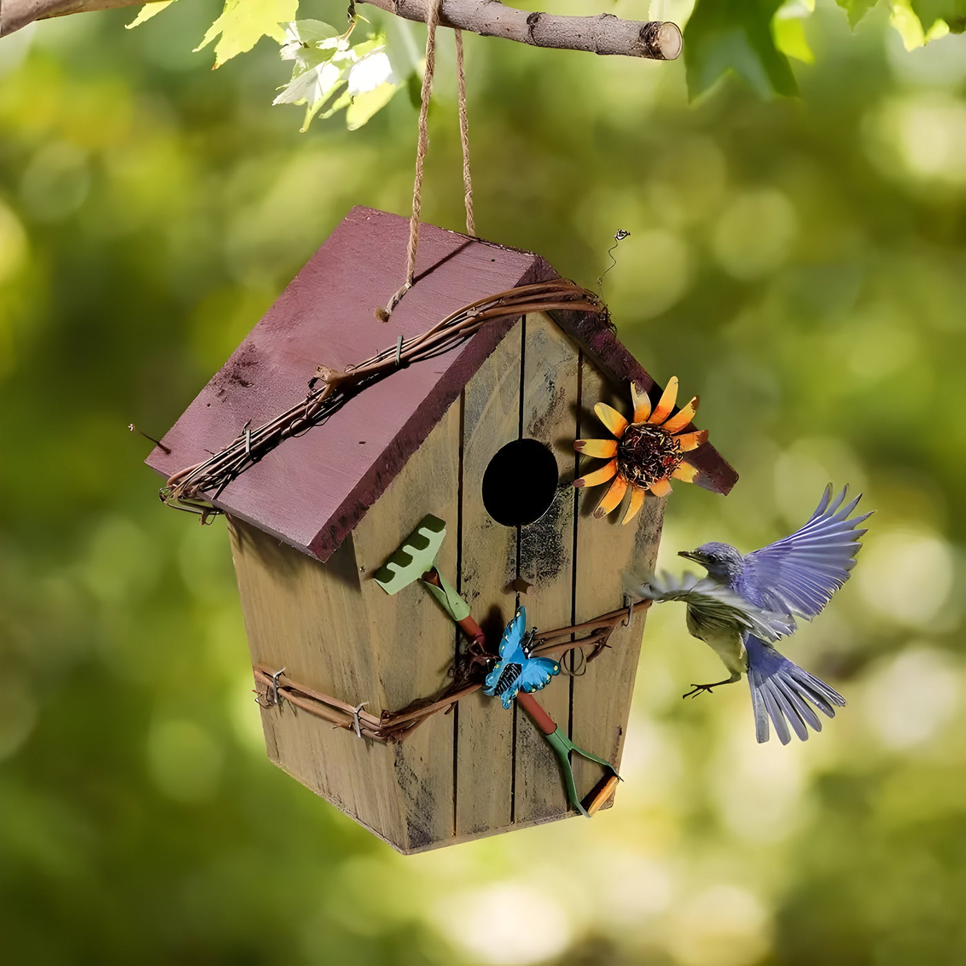 GardenPerch Nest - Dekoratives  Holz Hängendes Vogelhaus