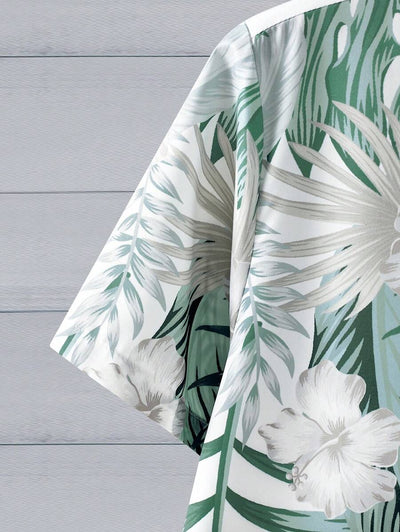 Gabriel – Tropenhemd Herren Pflanzenmuster Kurzarm Sommer