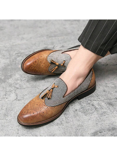 Ismael – Spitz Loafer Herren Floral Prägung Business