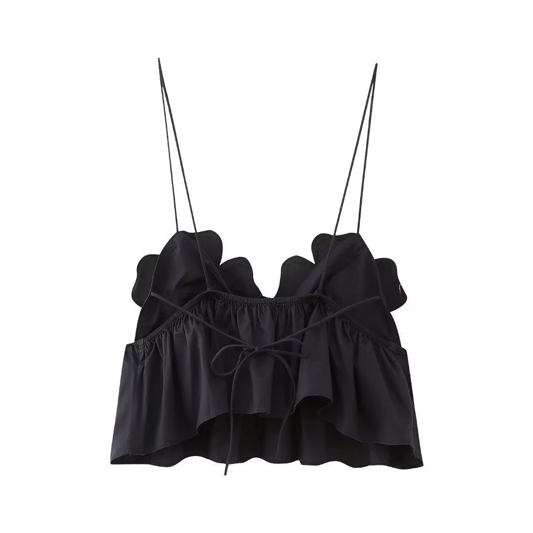 Romantisches rückenfreies geblümtes Crop Top für Damen