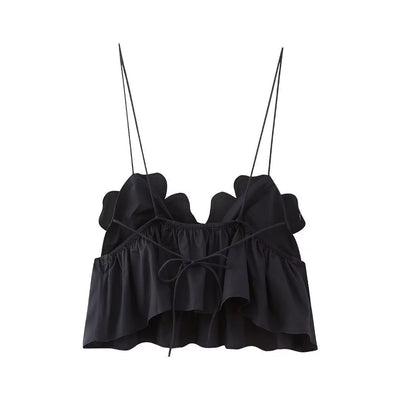 Romantisches rückenfreies geblümtes Crop Top für Damen