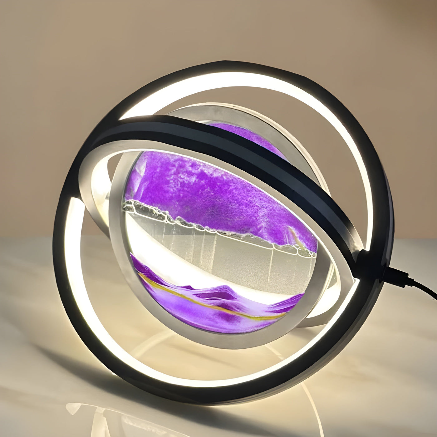 TranquilDune Lampe – 360° drehbare Sandkunst-Nachtlampe