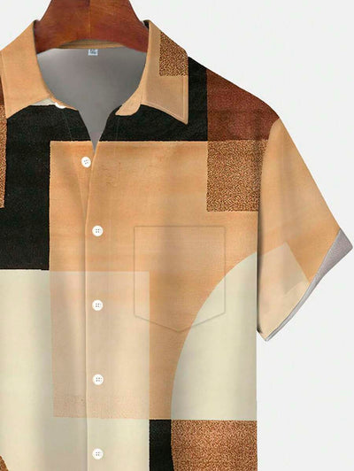 Gunnar – 3D Print Hemd Herren Geometrisch Kurzarm