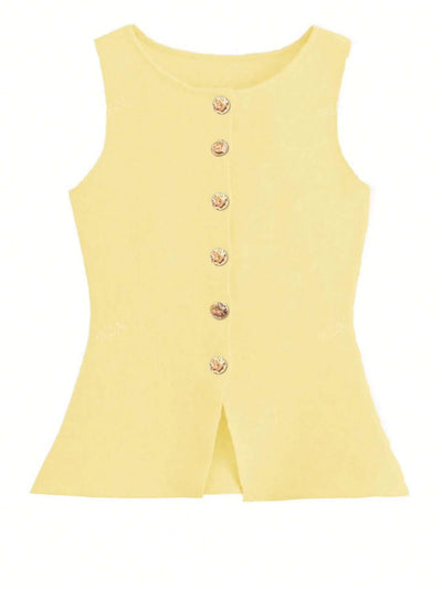 Ärmelloses Tailor-Weste mit Knöpfen – Feminin, Edel & Vielseitig