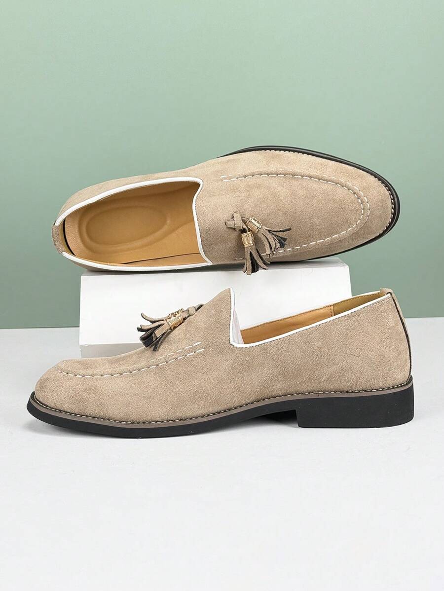 Claus – Quasten Loafer Herren Wildleder Beige Klassisch