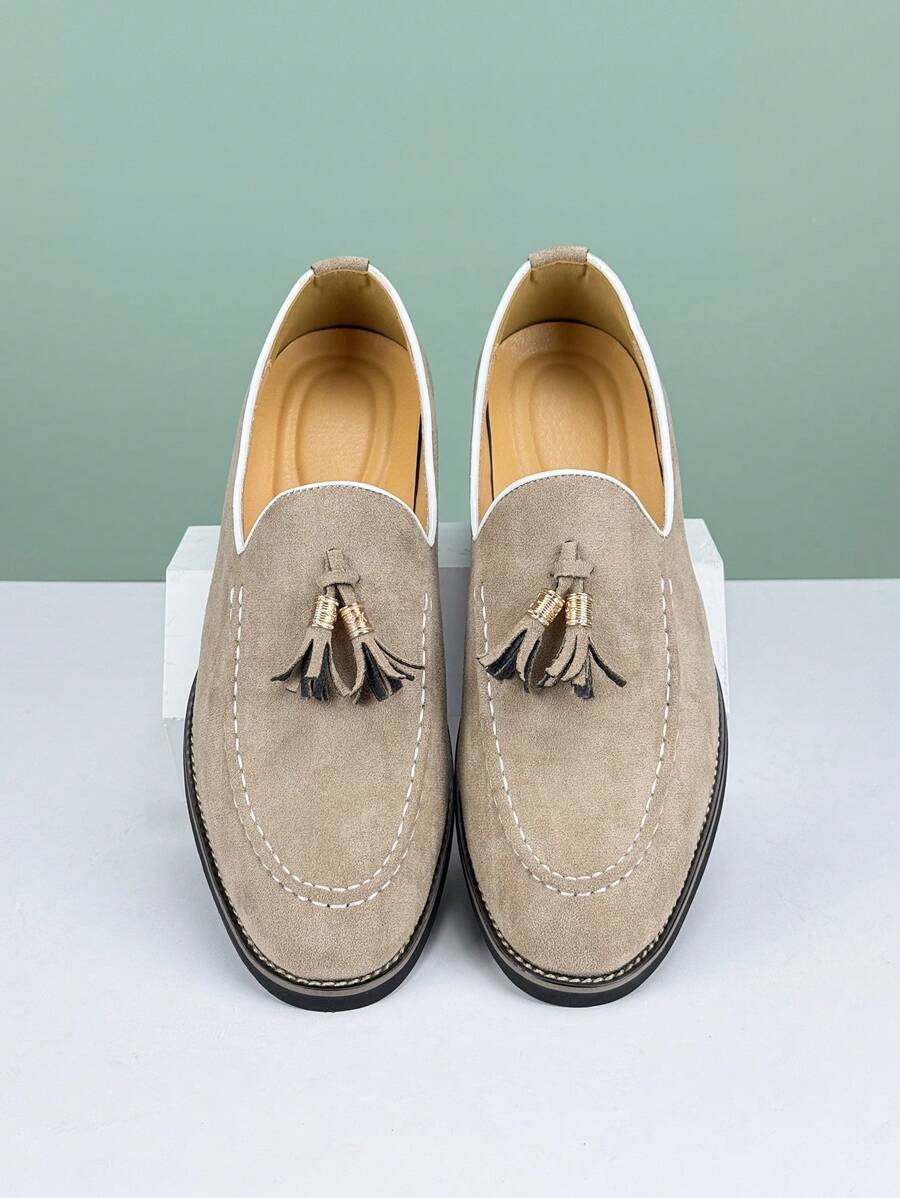 Claus – Quasten Loafer Herren Wildleder Beige Klassisch