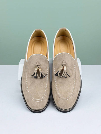 Claus – Quasten Loafer Herren Wildleder Beige Klassisch