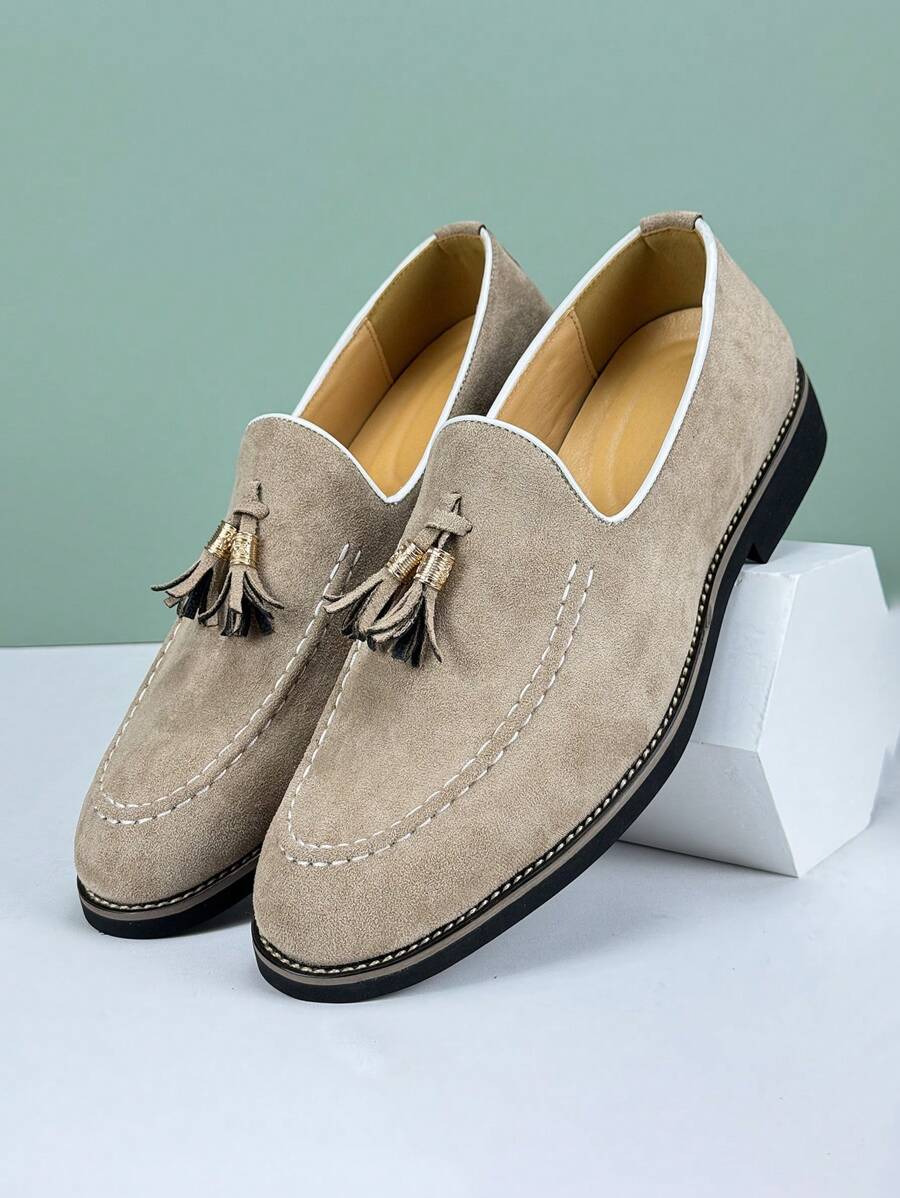 Claus – Quasten Loafer Herren Wildleder Beige Klassisch