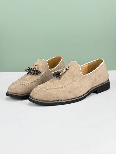 Claus – Quasten Loafer Herren Wildleder Beige Klassisch