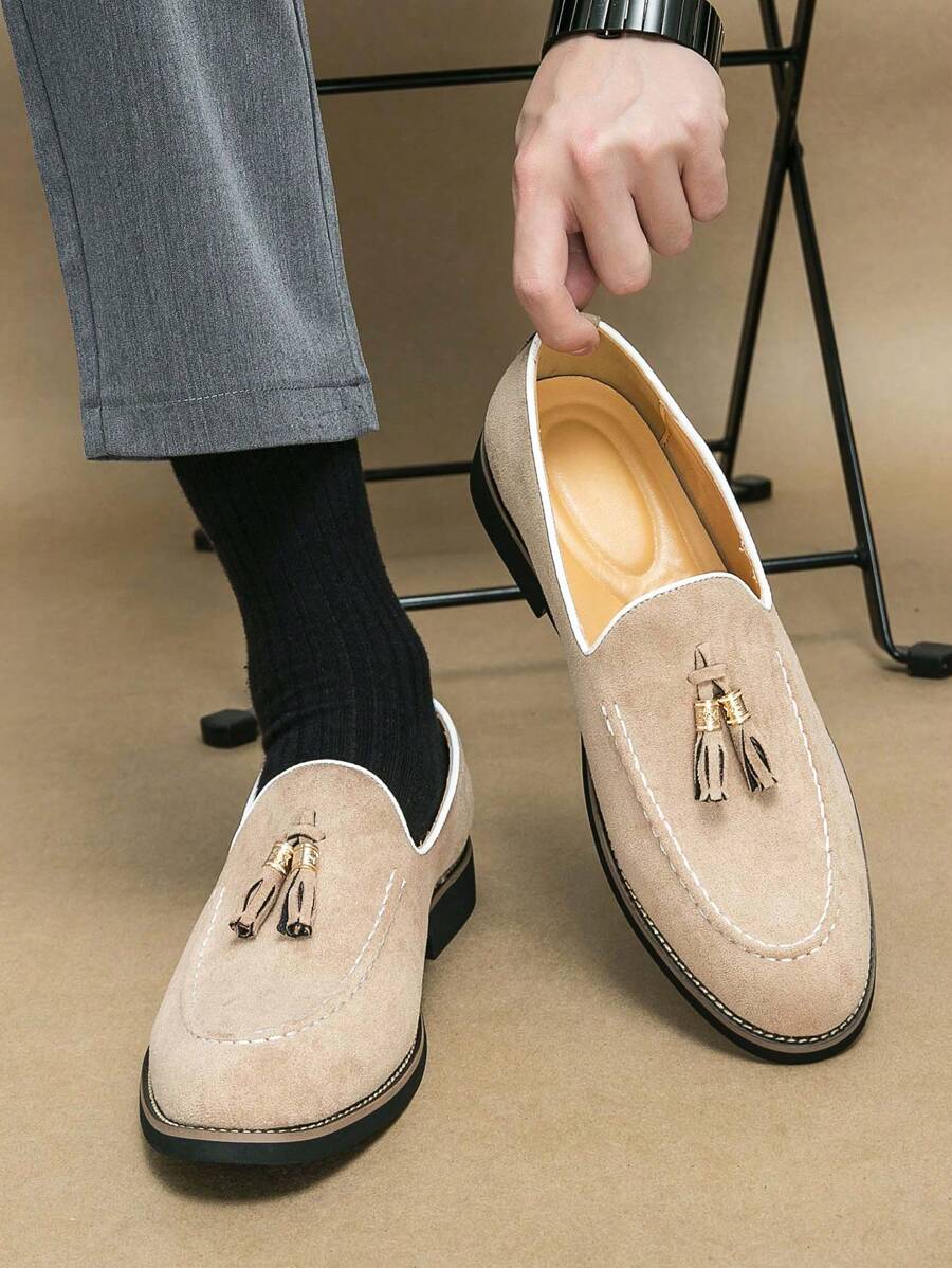 Claus – Quasten Loafer Herren Wildleder Beige Klassisch