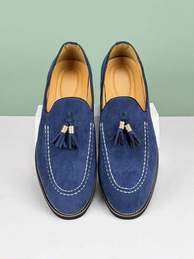 Immanuel – Quasten Loafer Herren Blau Wildleder Business