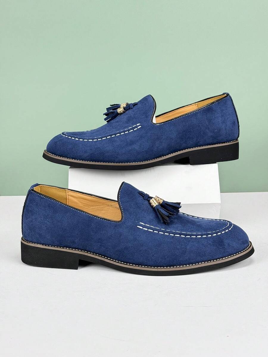 Immanuel – Quasten Loafer Herren Blau Wildleder Business