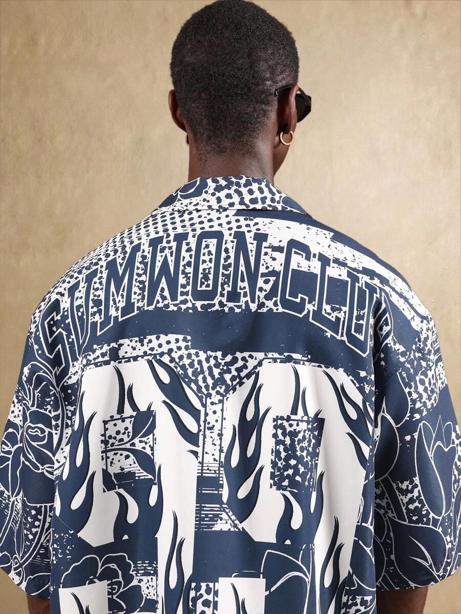 Björn – Herren Strandhemd Blumen Kurzarm Sommer Boxy