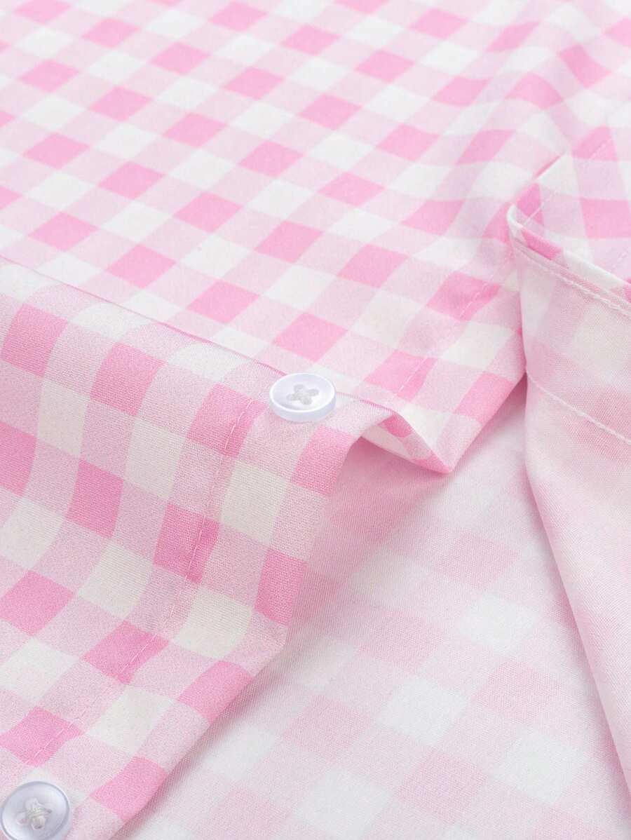 Oktoberfest Karohemd Herren – Kurzarm Trachtenhemd in Rot-Weiß