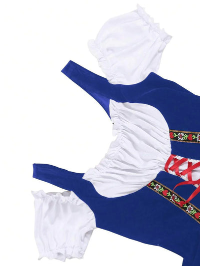 Oktoberfest Dirndl Kleid für Damen – Traditionelles Trachtenkleid mit Schürze