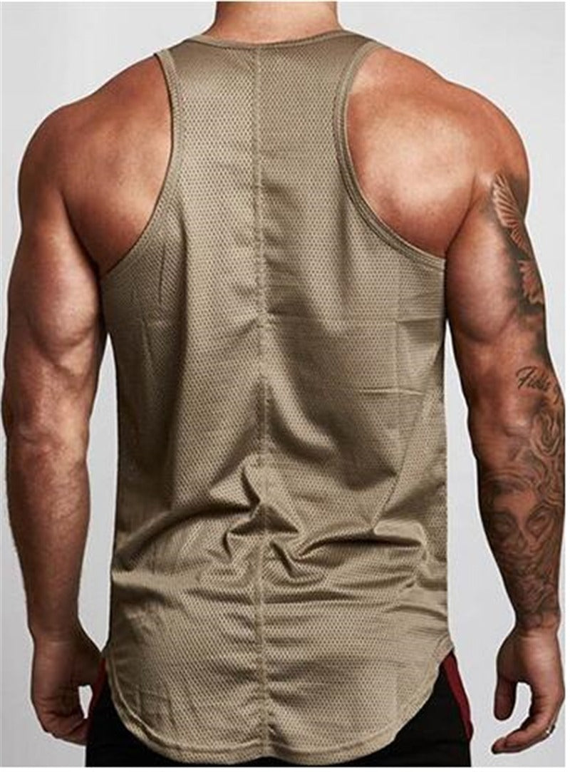 Atmungsaktives Mesh-Sport-T-Shirt ohne Ärmel für Herren - Marco