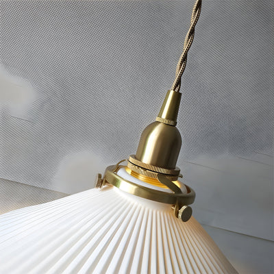 JapandiBeam Light - Japanischer Keramik-Pendelleuchte mit Rillenmuster