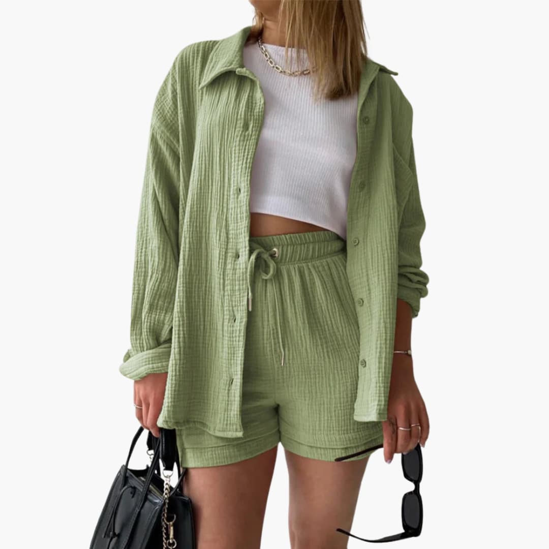 Zweiteiliges Set mit Shorts für Damen - lässiger Sommerlook