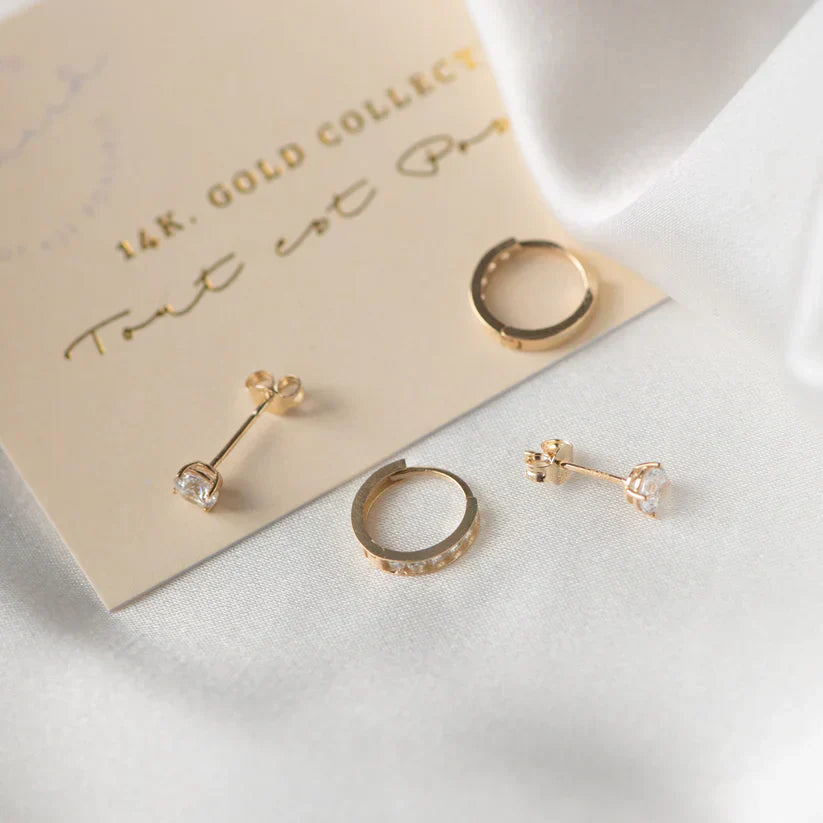 Dara Brillane Gold Earrings Set