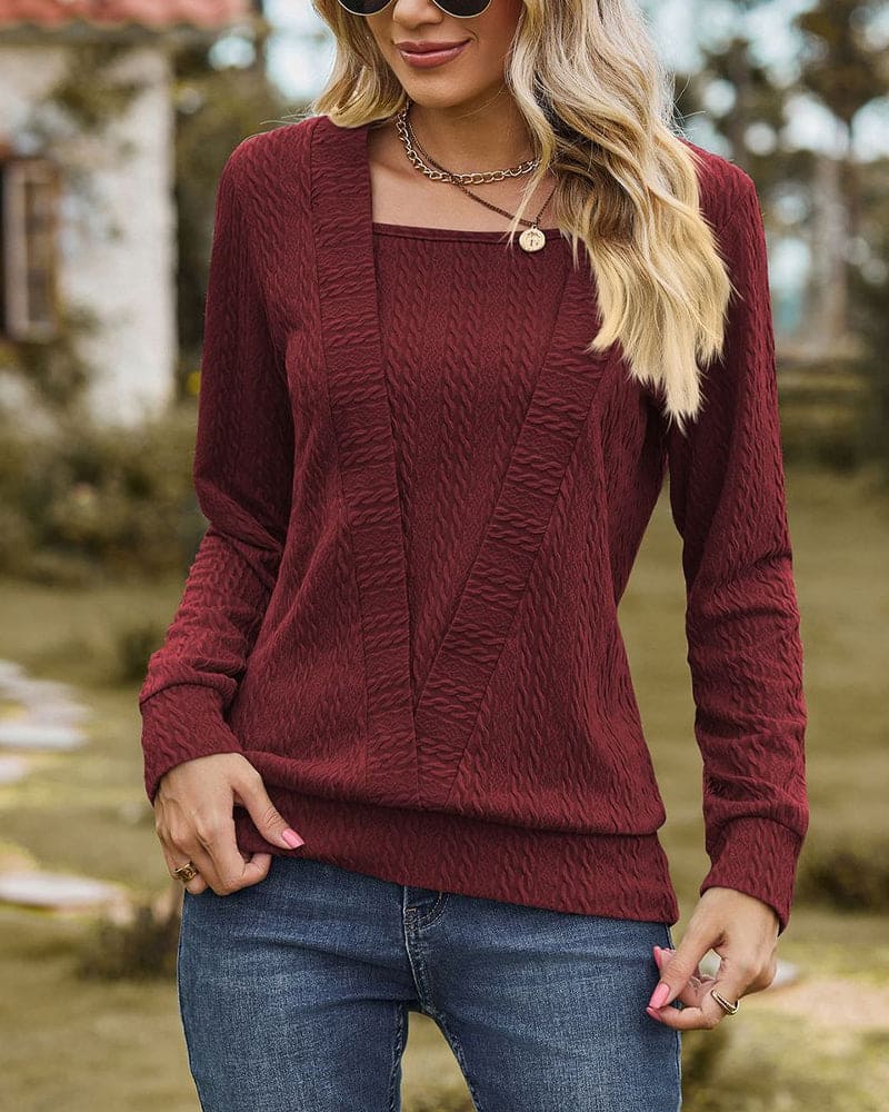 Langärmelige Bluse mit eleganter Schlichtheit für Frauen