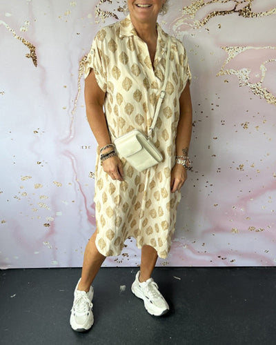 Marianne® | Lockeres Sommerkleid mit Reverskragen und kurzen Ärmeln