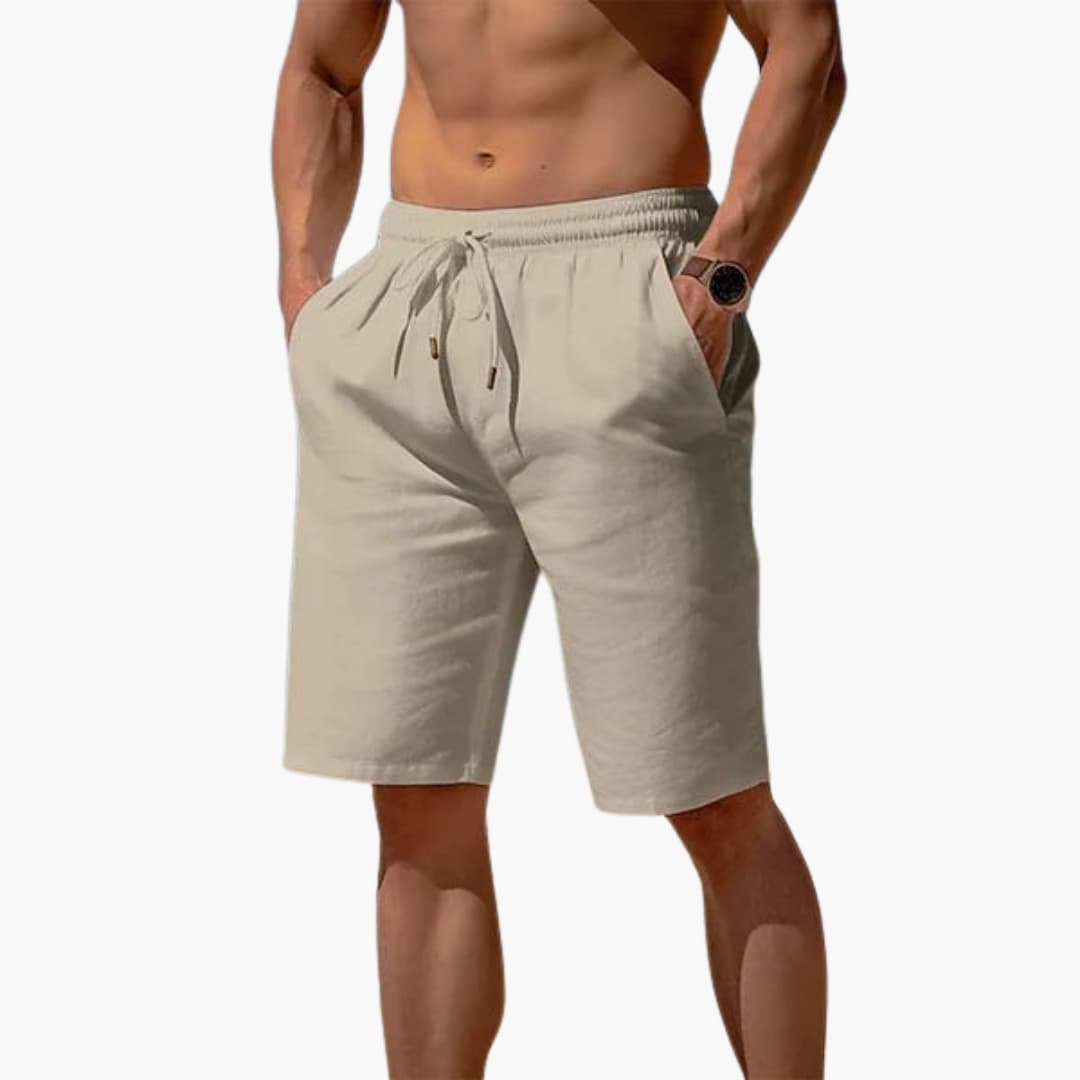 Herren Leinen Shorts mit Kordelzug für den Sommer