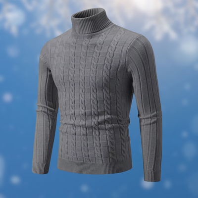 LEWIS -  Zopfmuster-Rollkragenpullover
