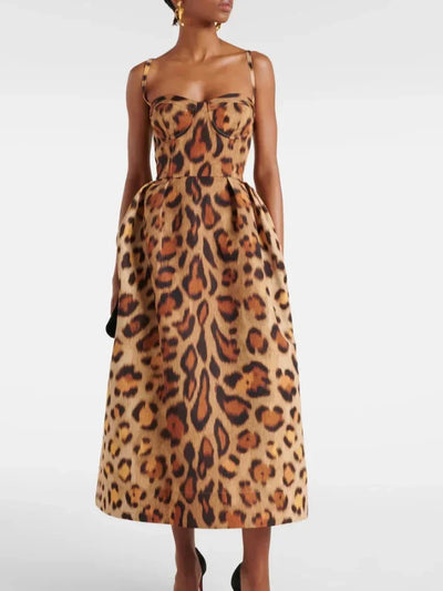 Midikleid mit Animal Print und femininer Ausstrahlung für Frauen