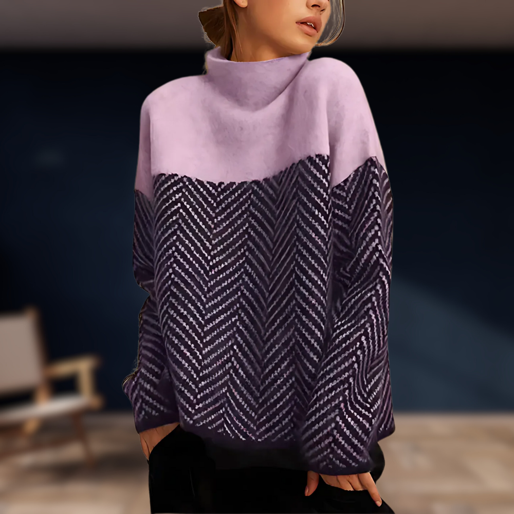 MARY - Zweifarbiger Oversize-Pullover