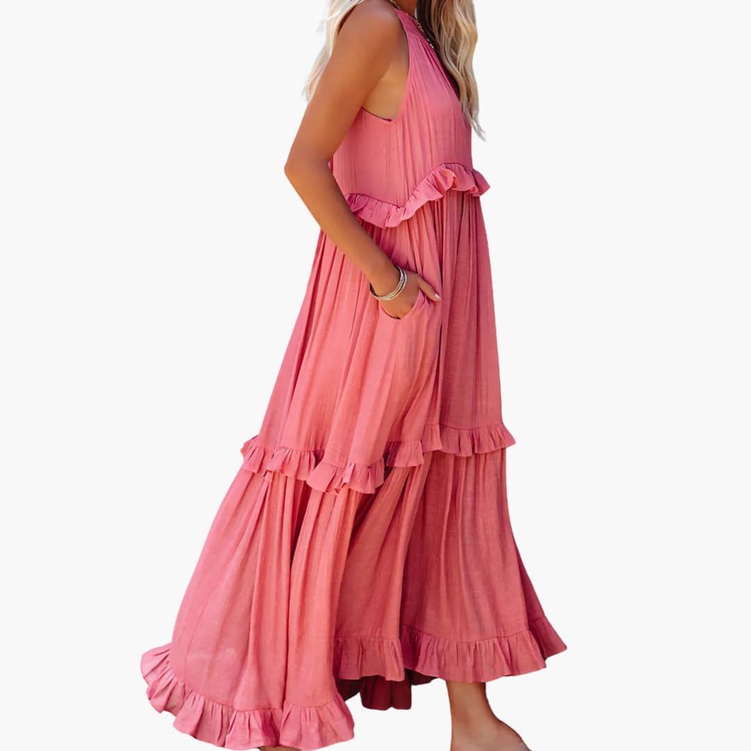 Maxikleid Stufen - Rüschenkleid für Damen, elegant & luftig