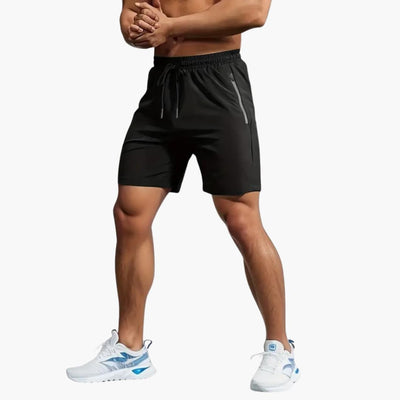 Herren-Trainingsshorts mit Reißverschlusstaschen und Kordelzug