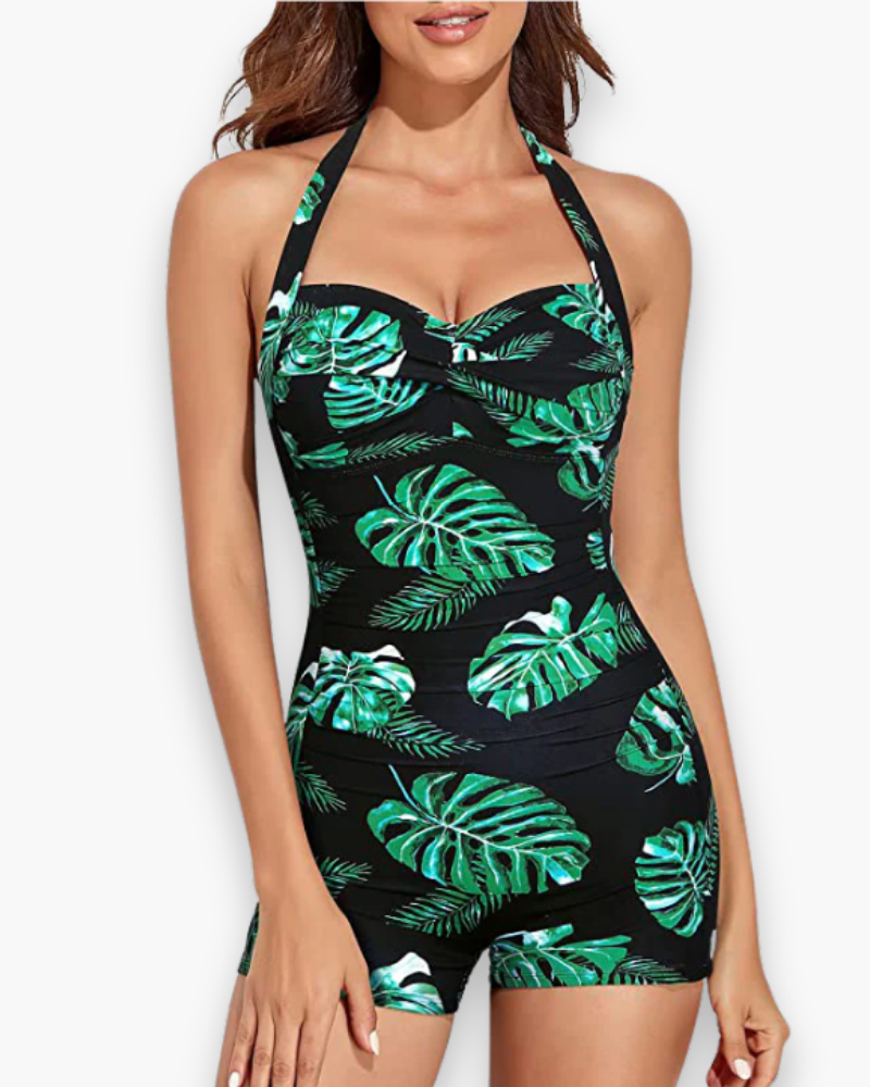 Damen Moderner Träger-Badeanzug | Eins-Stück