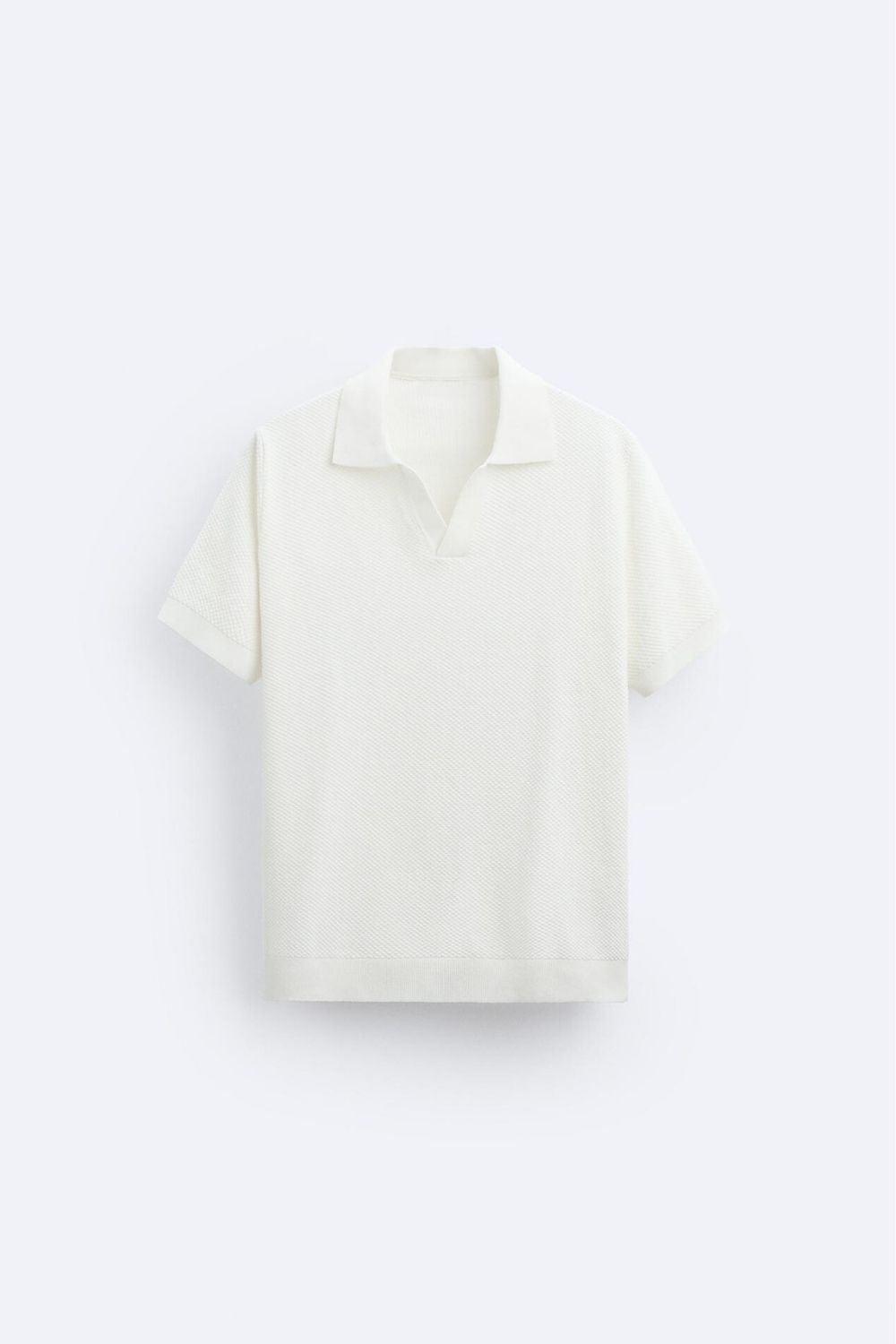 Klassisches Strick-Poloshirt in Weiß