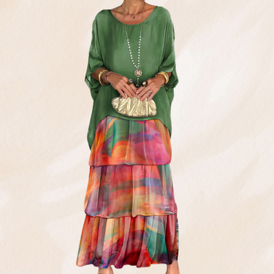 Gunda | Lockeres Maxikleid mit Rundhalsausschnitt