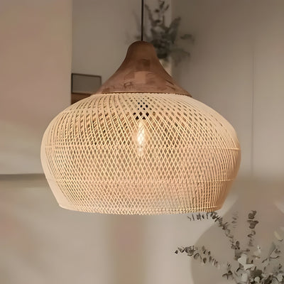 BistroBeam Light - Moderne Rattan-Pendelleuchte