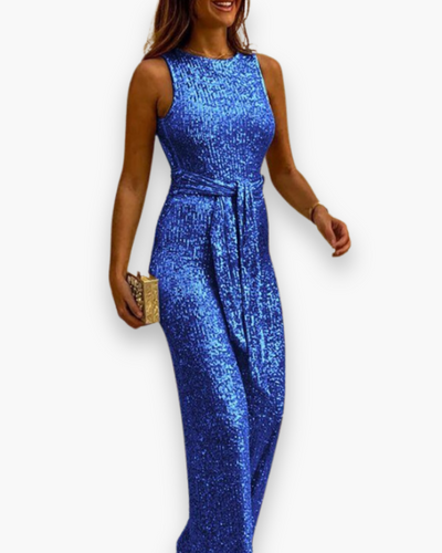 Damen Eleganter Glitzer Jumpsuit | Festlich Hochzeitsmode