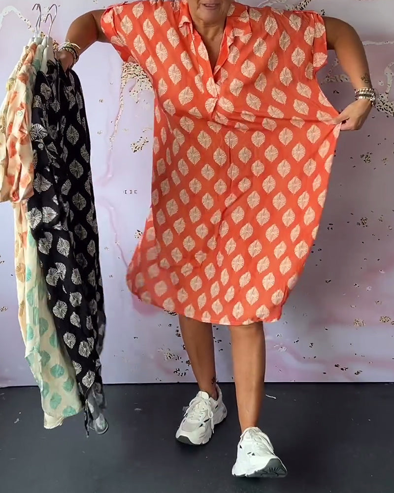 Marianne® | Lockeres Sommerkleid mit Reverskragen und kurzen Ärmeln