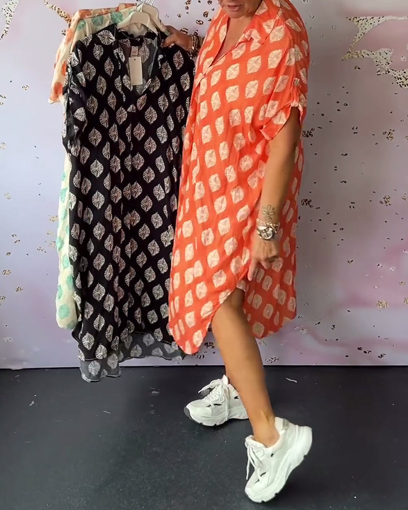 Marianne® | Lockeres Sommerkleid mit Reverskragen und kurzen Ärmeln
