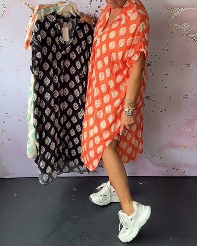 Marianne® | Lockeres Sommerkleid mit Reverskragen und kurzen Ärmeln