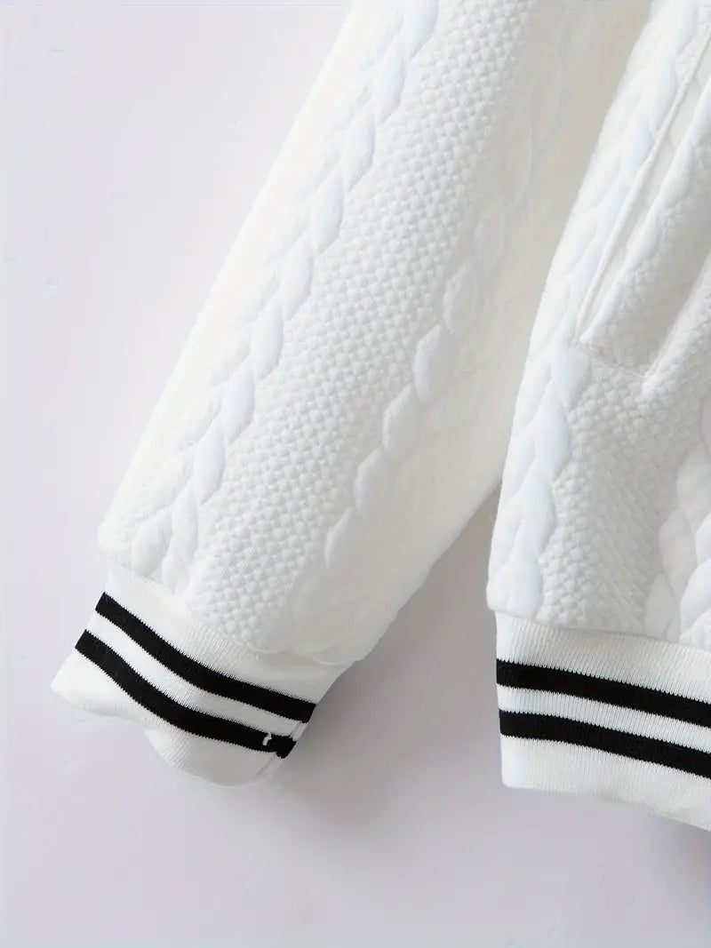 Felips – Jacquard Baseball Jacke Mit Streifenmuster